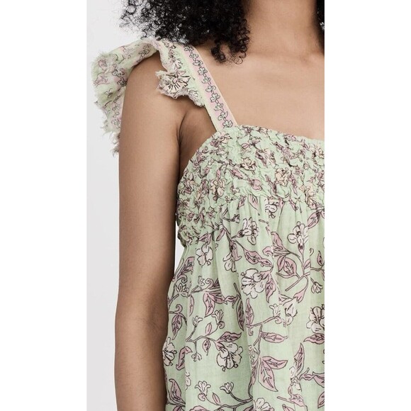 Free People Women's Adella Printed Babydoll Top, Sweet Mint Combo Size Small New - Picture 12 of 16